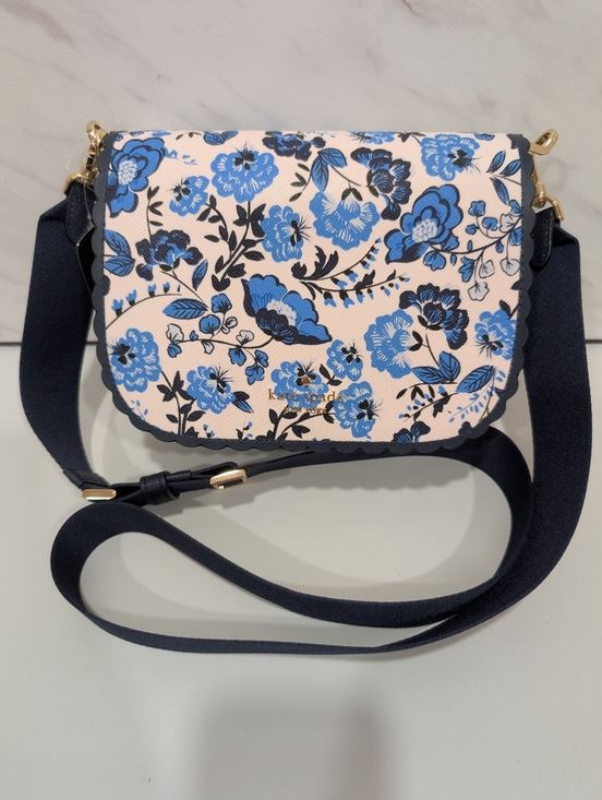 kate spade Handbags - Kate Spade Madison Peacock Floral Printed Saddle Bag Blue Multicolor NWT
